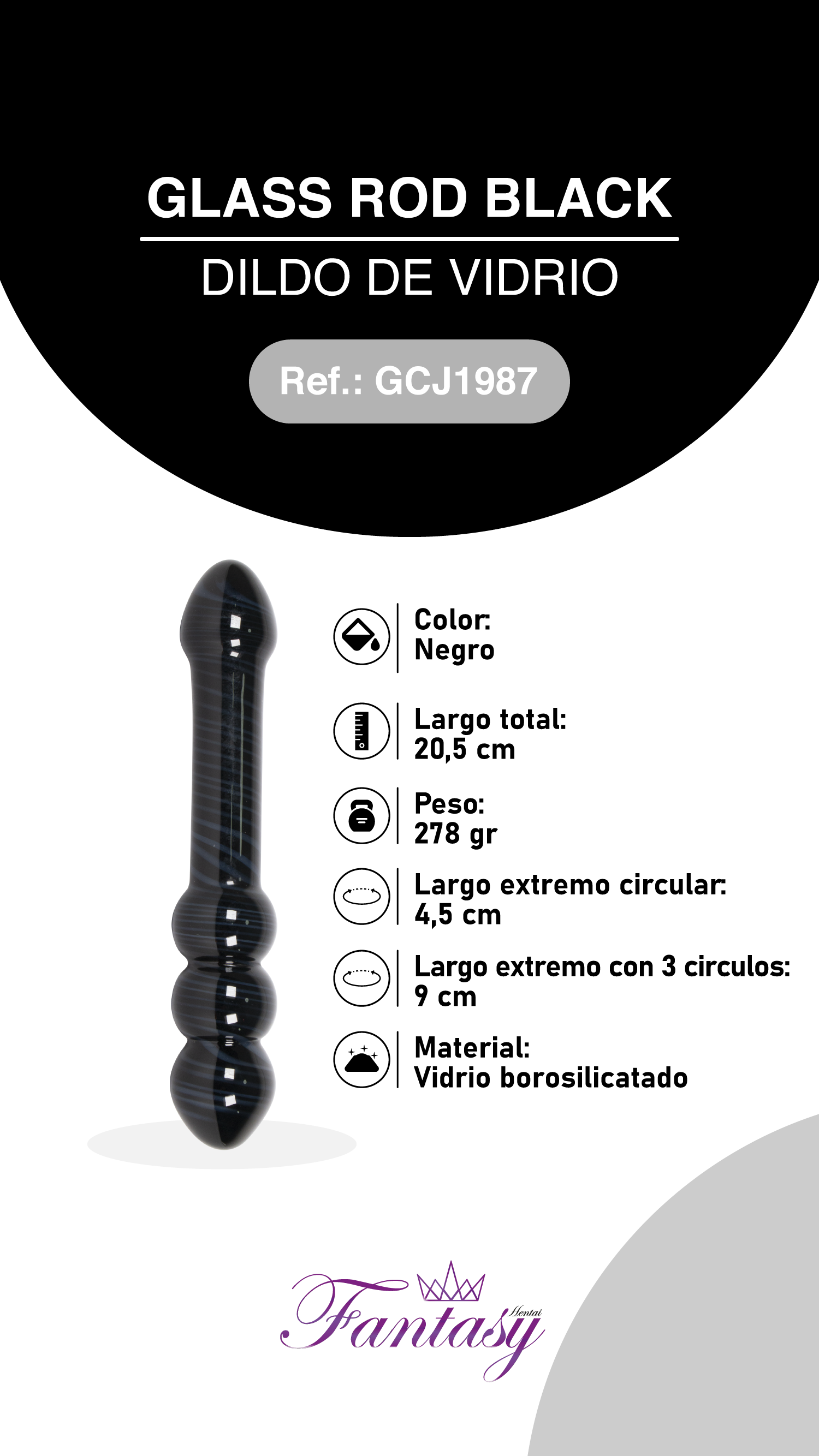 Dildo De Vidrio Onyx