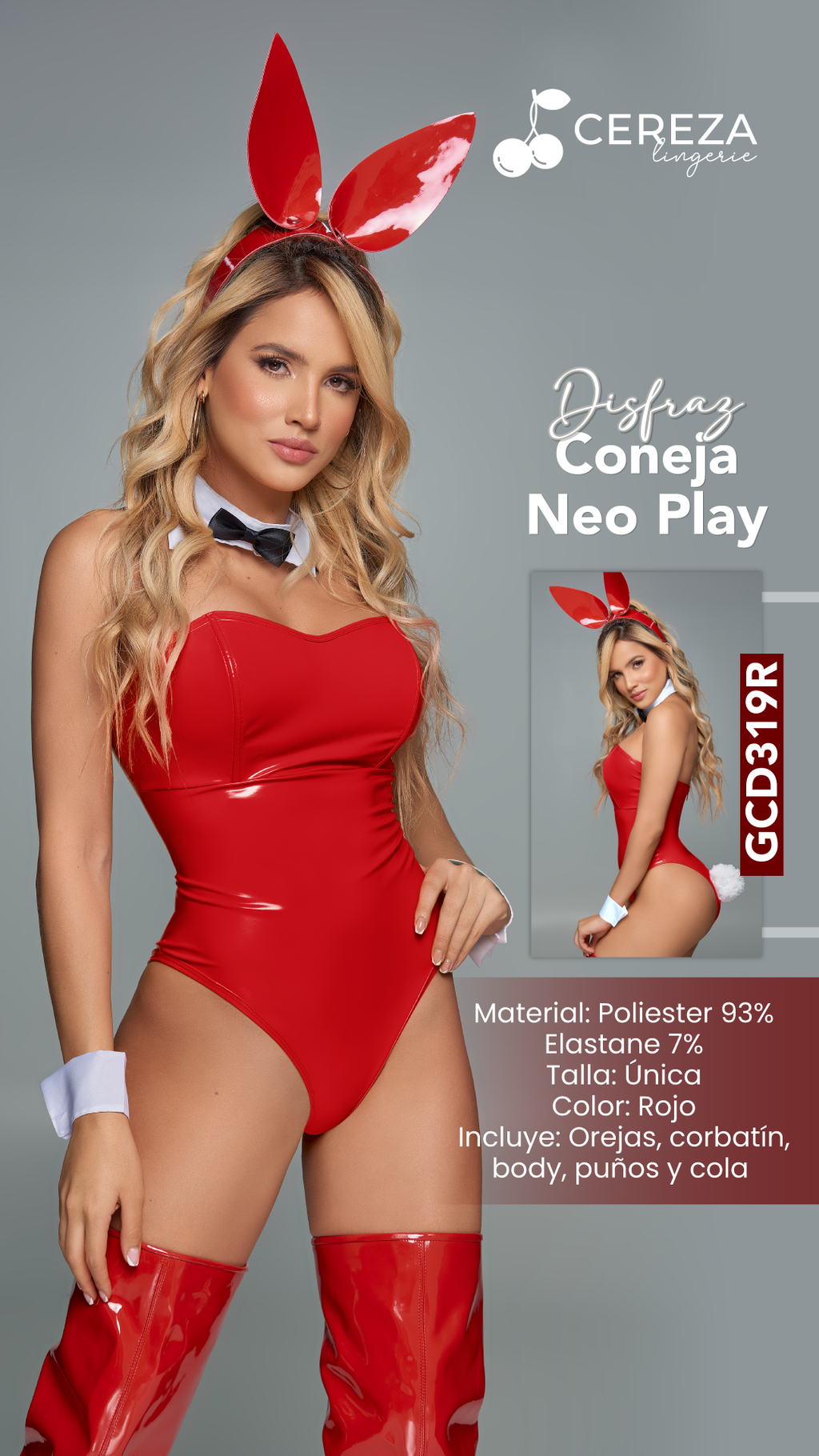 Disfraz Coneja Neo Play Mate Rojo